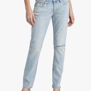 Rag & bone Womens light blue Dre low rise slim boyfriend jeans 27